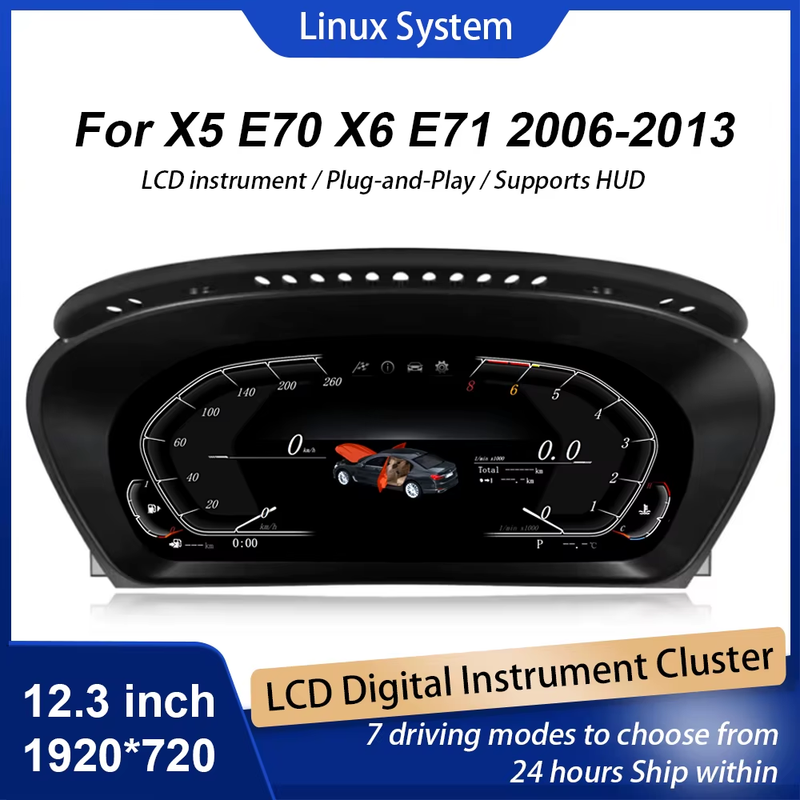 Digital Instrument Cluster Display For BMW X5 E70 X6 E71 2006-2013 Speedometer 1