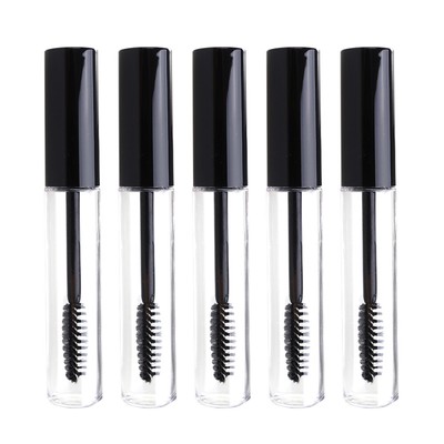  5 Pcs Empty Mascara Tube and Wand Tubes with Cap Black Lid Container