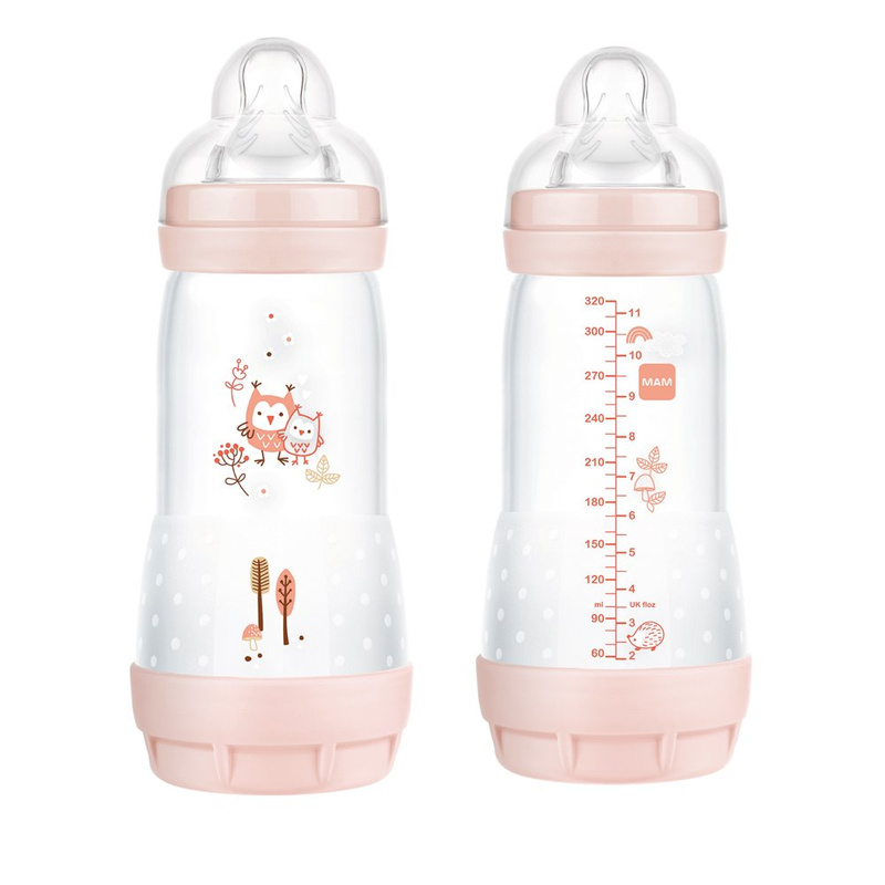 MAM Easy Start Matte Anti-Colic Bottle, 11 Oz, Girl, 2 Pack