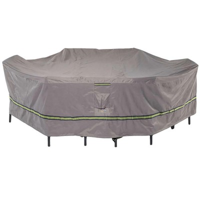 S 109 In. Grey Rectangular/oval Patio Table With Chairs Cover