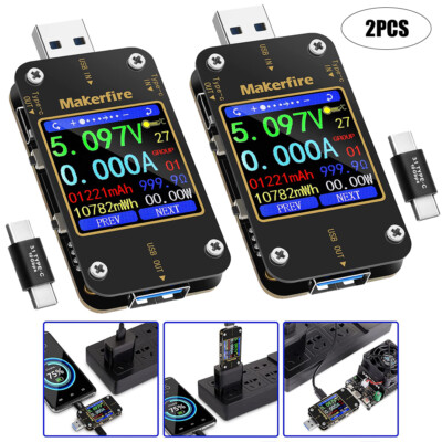 USB Type C Voltmeter Current Meter Multimeter Voltage Digital Tester Detector 