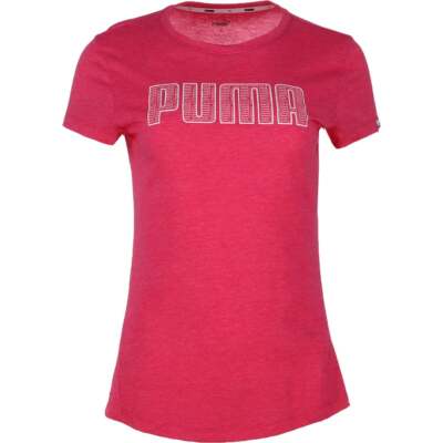 

Puma Maxed Out Logo Футболка с круглым вырезом и короткими рукавами Женские розовые повседневные топы 671411, Розовый