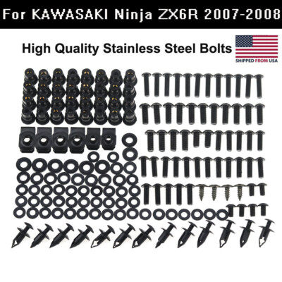 US Fairing Bolts Screws Kit For Kawasaki Ninja ZX6R ZX600 2007-2008 Models WIL
