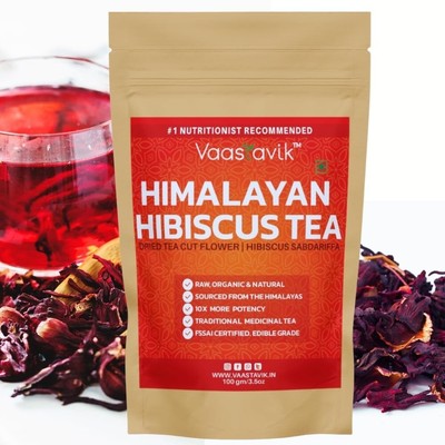 Vaastavik Himalayan Sourced Ayurvedic Hibiscus Flower Herbal Tea 100g
