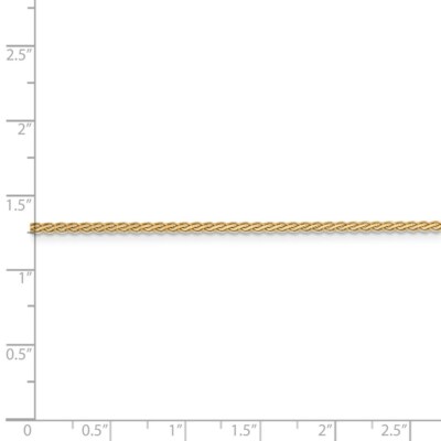 Pre-owned Superdealsforeverything Real 14kt Yellow Gold 18 Inch 1.9mm Flat Wheat With Lobster Clasp Chain; 18 Inch
