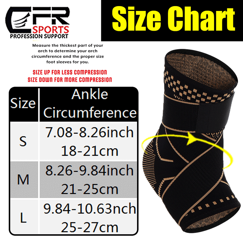 Ankle Brace Support Compression Sleeve Foot Tendon Plantar Fasciitis Pain Relief