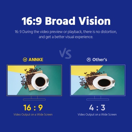 ANNKE 5MP Audio CCTV Security Camera Outdoor Color Night Vision Human Detection