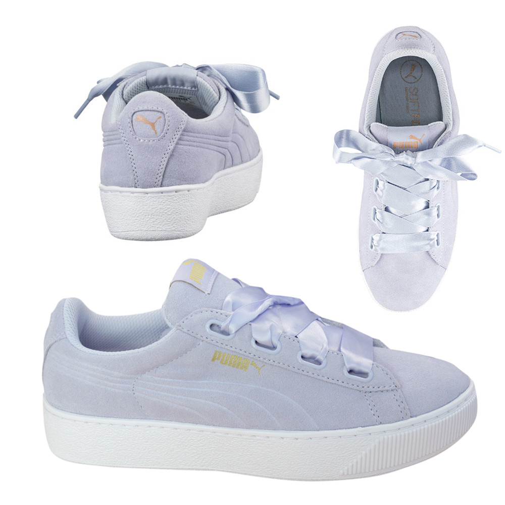 white puma trainers with ribbon laces