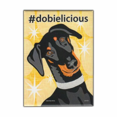 Retro Pets Magnet, Hashtag Dog Series, Doberman Pinscher (Dobbie), 2.5'' x 3.5''