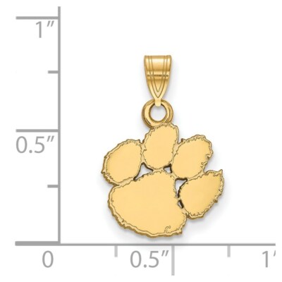 Pre-owned Superdealsforeverything Real 14kt Yellow Gold Logoart Clemson University Small Pendant