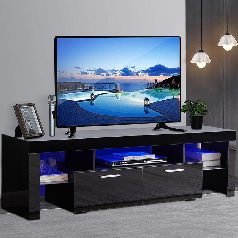 For 70 Inch Tv Modern Tv Cabinet Center With 16 Color Led Li