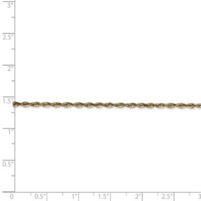 Pre-owned Superdealsforeverything Real 14kt 2.0mm Diamond Cut Extra-light Rope Chain; 24 Inch In Yellow