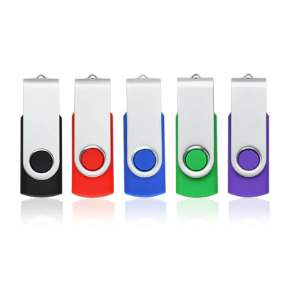 Wholesale 1/100pcs USB 2.0 Metal Swivel Flash Drives 2GB 4GB 8GB 16GB 32GB 128GB