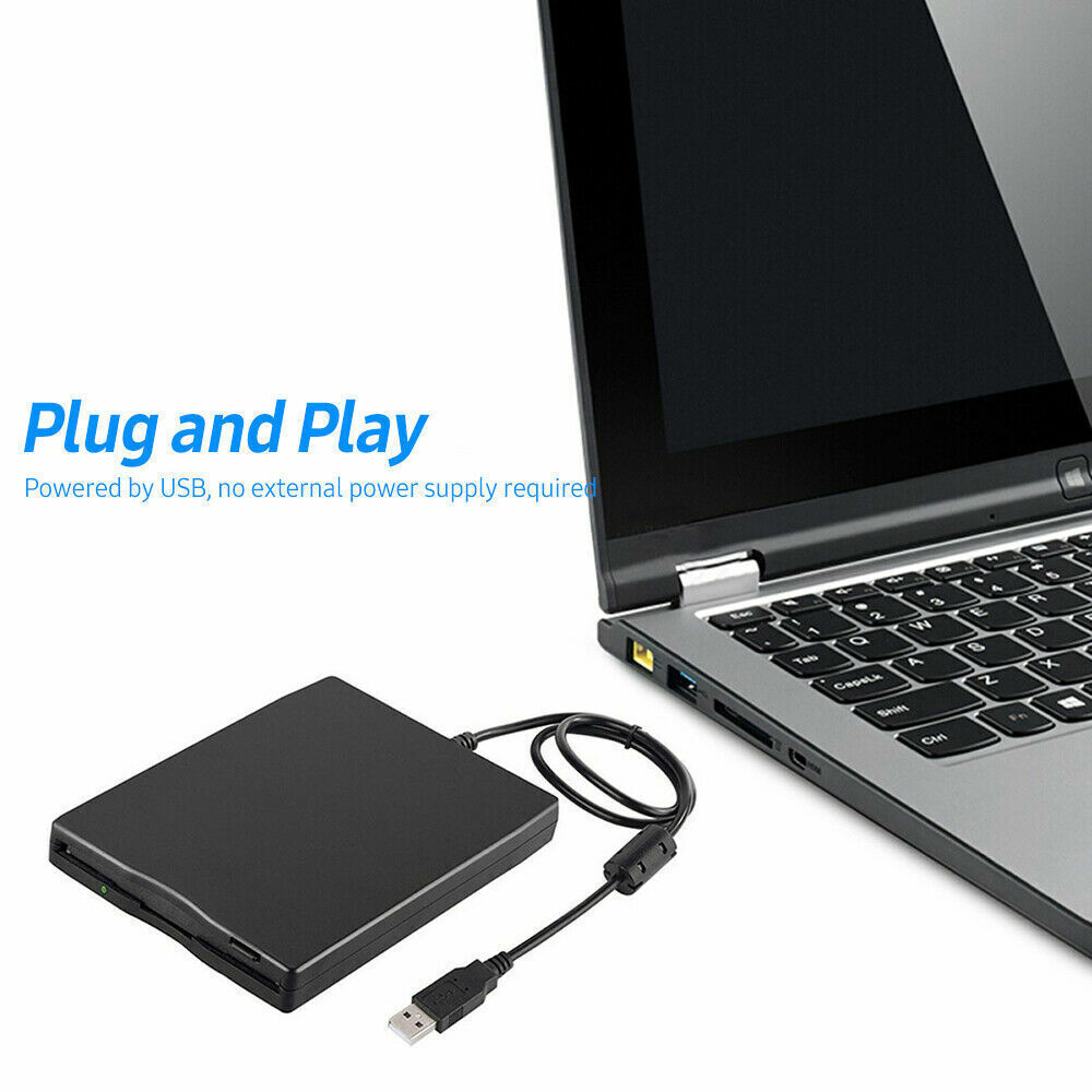 3.5” USB 2.0 Data External Floppy Disk Drive 1.44MB For Laptop PC Win 7/8/10/11