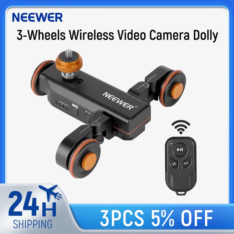 3-Wheels Wireless Video Camera Dolly 3-Speed Motorized Electric Track Rail Slide