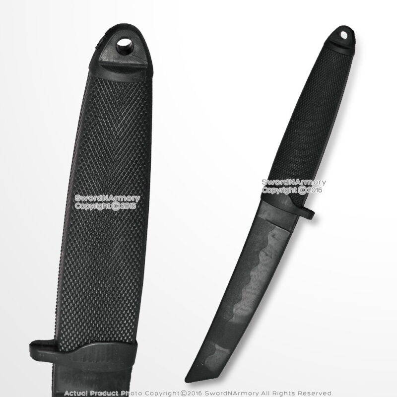 12" Black Polypropylene Combat Training Fixed Blade Dagger Sparring Knife