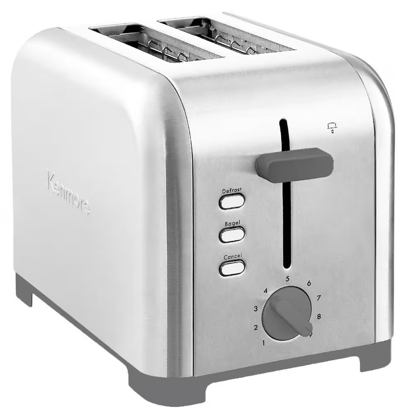 850-Watt 2-Slice Silver/Stainless Steel Wide Slot Toaster