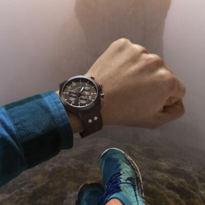 Pre-owned Philip Stein Skyfinder Chrono - Model 700cbr-crbr-crsch Watch
