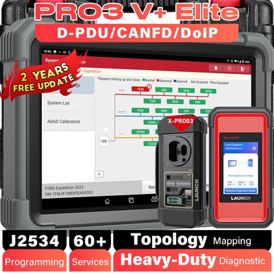 LAUNCH X431 PRO3 V+Elite PRO5 OBD2 Car Scanner Diagnostic Tool J2534 Programming