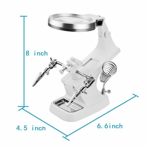 Third Hand Soldering Solder Iron Stand Holder Magnifier Helping Station Tool
