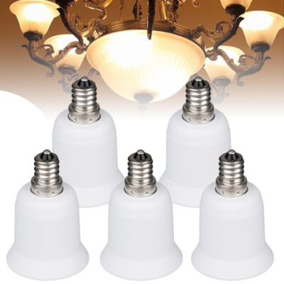 5Pcs E12 to E26/E27 Light Bulb Socket Adapter Medium Base Candelabra Converter