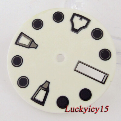 Tandorio 28.5mm White Watch Dial Green Lume Fit NH35 NH36 Automatic Mens Watch