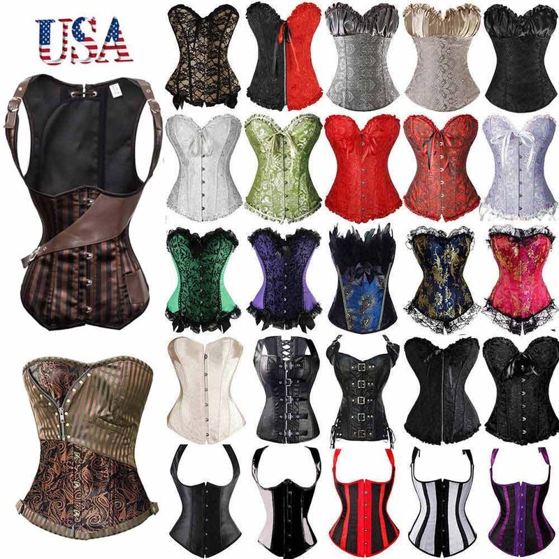 Womens Halloween Costumes Sexy Punk Overbust Corset Bustiers