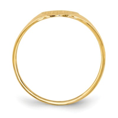 Pre-owned Superdealsforeverything Real 14kt Yellow Gold 12.0x8.5mm Open Back Signet Ring S:7
