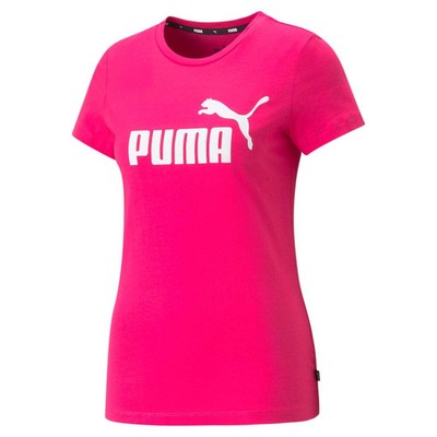 

Футболка с коротким рукавом с логотипом Puma Ess, женские повседневные топы размера , 6787489, Розовый