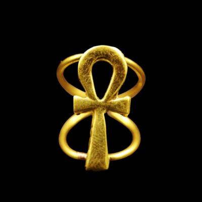 UNIQUE Brass/Copper Ring Ancient Egyptian Ankh Key Cross Key of Life..Adjustable