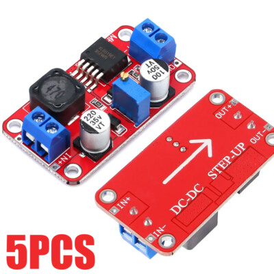 5PCS XL6019 5A Boost Module DC-DC Adjustable Step Up Volt Converter Power Supply