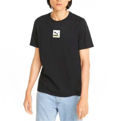 

Puma Brand Love Logo Crew Neck Short Sleeve TShirt Mens Black Athletic Casual To, Черный, Puma Brand Love Logo Crew Neck Short Sleeve TShirt