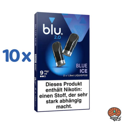 10x blu 2.0 BLUE ICE 9mg/ml Nikotin Liquid-Pods à 2 Stück (ersetzt myblu)