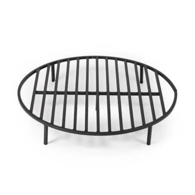 Ash & Ember Round 30'' Fire Pit Grate, High Efficiency Elevated Steel Grate