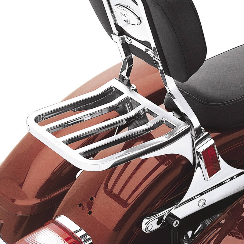 Chrome Sissy Bar Backrest Luggage Rack For Harley Heritage Softail Dyna