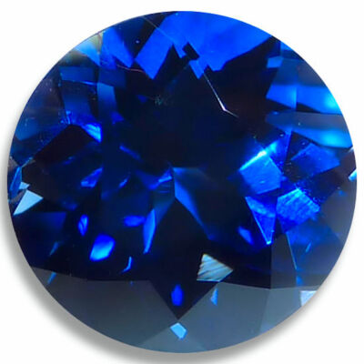 Lab Created Sapphire Blue Round Faceted Loose Gemstones Fine AAA Quality