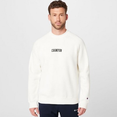 Champion Embroidered Bookstore Logo Script Crewneck Men white