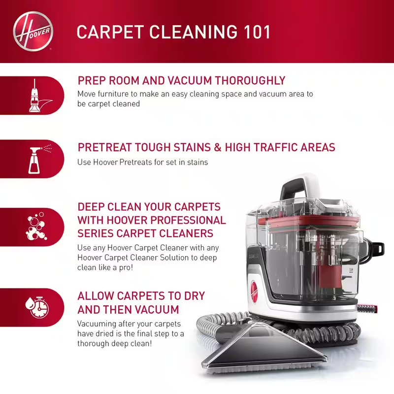 Hoover CleanSlate Pro Portable Carpet and Upholstery Spot Cleaner Powerful Clean