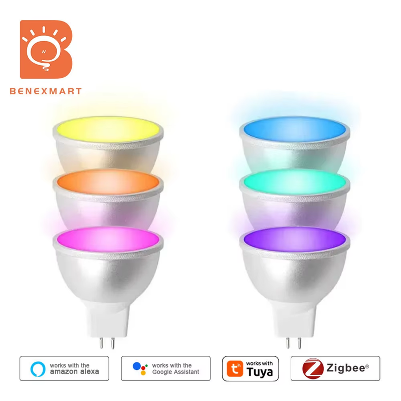 Benexamrt 6 Pcs 12V MR16 Zigbee Led Light Bulb Smart Spotlighting RGBCW Dimmable