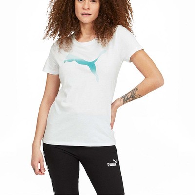 

Puma Modern Gradient Crew Neck Футболка с коротким рукавом Женские белые повседневные топы 670, Белый