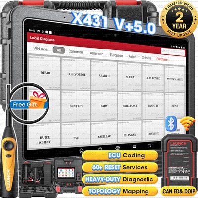 2024 LAUNCH X431 V+ PRO3S+ Bidirectional Diagnostic Tool K~Y Coding OBD2 Scanner