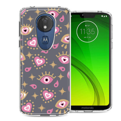 For Motorola E5 Plus/G7 Power Pink Evil Eye Lucky Love Law Of Attraction Case