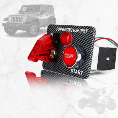 For Race Car Ignition Switch Panel Engine Start Toggle Push Button 12V Universal