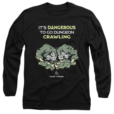 DUNGEONS AND DRAGONS DANGEROUS Licensed Adult Men's Long Sleeve Tee Shirt SM-3XL
