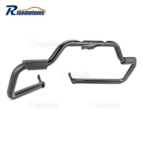 Chrome Black Mustache Engine Guard Highway Crash Bar For Harley Softail 2018-23