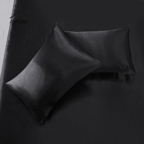 4 Pcs Smooth Satin Silk Sheet Set Deep Pocket Bed Sheet Wrinkle Fade Resistant