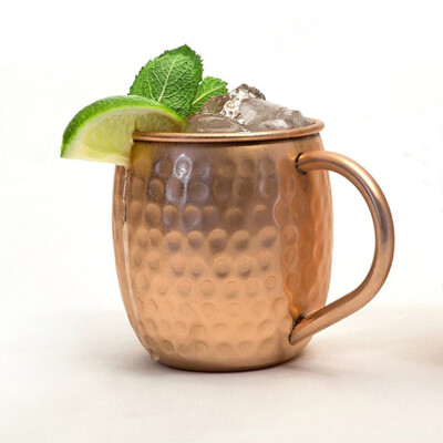NEW! MODERN HOME 100% COPPER HAMMERED MOSCOW MULE MUG - 16oz - HANDMADE IN INDIA