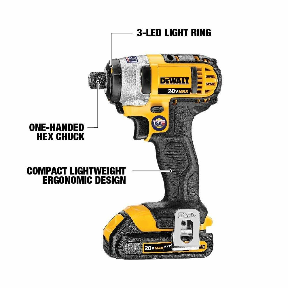 DEWALT DCK280C2 20V Cordless Drill and Impact Driver Combo Kit