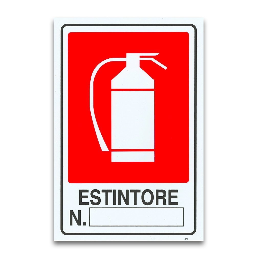 Cartello Segnaletico Estintore 30x20Cm In Pvc Targa Casa Deposito Ufficio dfh