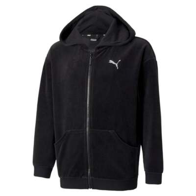 

Puma Alpha Velour Full Zip Jacket Youth Boys Black Coats Куртки Верхняя одежда 58924, Черный, Puma Alpha Velour Full Zip Jacket Youth